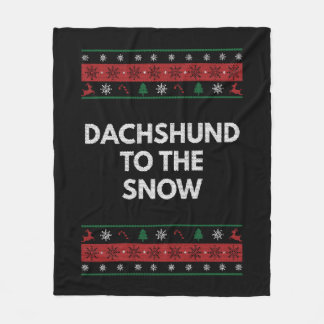 Couverture Polaire Dachshund à l'Amoureux des chiens de Noël de neige