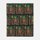 Couverture Polaire Dachshund à poil long rouge    (Devant)