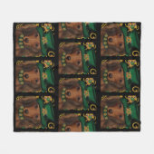 Couverture Polaire Dachshund à poil long rouge    (Devant (Horizontal))