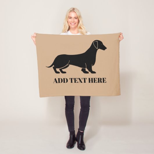 Couverture Polaire Dachshund Abstrait, ajouter du texte (En situation)