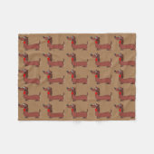 Couverture Polaire Dachshund Abstrait, ajouter du texte (Devant (Horizontal))