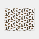 Couverture Polaire Dachshund aux cheveux longs (Devant (Horizontal))