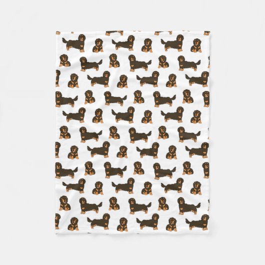 Couverture Polaire Dachshund aux cheveux longs (Devant)