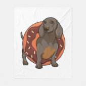 Couverture Polaire Dachshund avec Donut (Devant)
