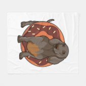 Couverture Polaire Dachshund avec Donut (Devant (Horizontal))