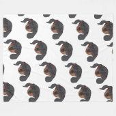Couverture Polaire Dachshund chien Portrait (Devant (Horizontal))