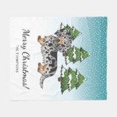 Couverture Polaire Dachshund De Cheveux Long Noir & Tan En Hiver (Devant (Horizontal))