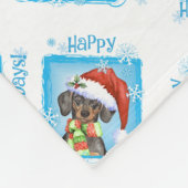 Couverture Polaire Dachshund de Noël (Coin)