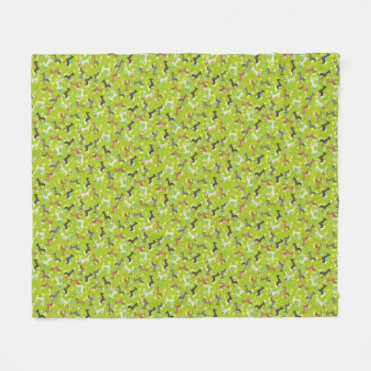 Couverture Polaire Dachshund de Pâques (Vert) (Devant (Horizontal))