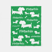 Couverture Polaire Dachshund Fleece Blanket Green Personnalisé (Devant)
