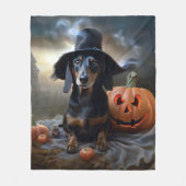 Couverture Polaire Dachshund Halloween effroi (Devant)