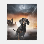 Couverture Polaire Dachshund Halloween Épouvantable (Devant)