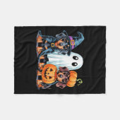 Couverture Polaire Dachshund Halloween Funny Wiener Dog Pumpkin Weeni (Devant (Horizontal))