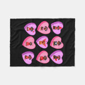 Couverture Polaire Dachshund Hearts Candy Valentines Weiner Dog Pet L (Devant (Horizontal))