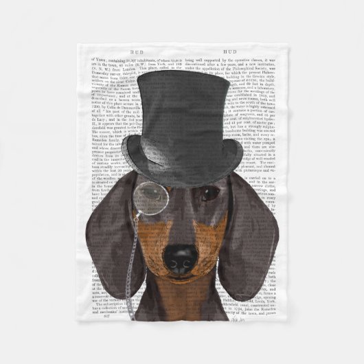 Couverture Polaire Dachshund, Hound officiel et Casquette (Devant)