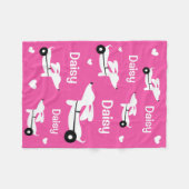 Couverture Polaire Dachshund IVDD fauteuil roulant Wiener Dog Blanche (Devant (Horizontal))