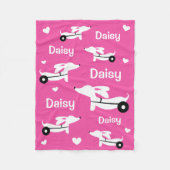 Couverture Polaire Dachshund IVDD fauteuil roulant Wiener Dog Blanche (Devant)