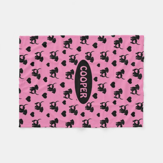 Couverture Polaire Dachshund Love Toece Blanket Chien (Devant (Horizontal))