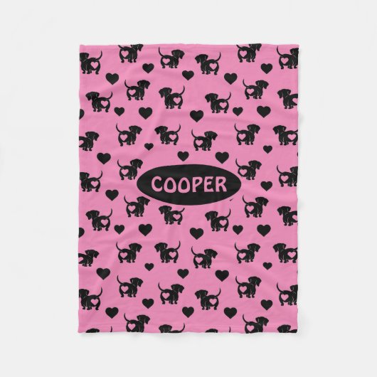 Couverture Polaire Dachshund Love Toece Blanket Chien (Devant)