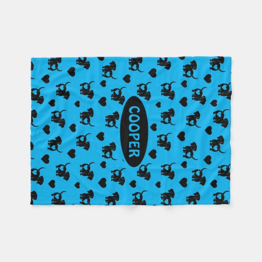 Couverture Polaire Dachshund Love Toece Blanket Chien (Devant (Horizontal))