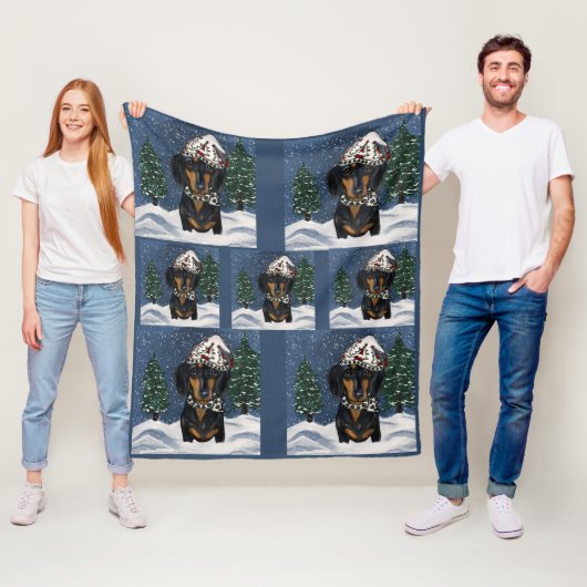 Couverture Polaire Dachshund ou teckel (En situation)