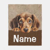 Couverture Polaire Dachshund Peeking Chien Chien Chien Chien Animaux (Devant)