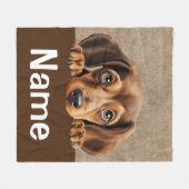 Couverture Polaire Dachshund Peeking Chien Chien Chien Chien Animaux (Devant (Horizontal))