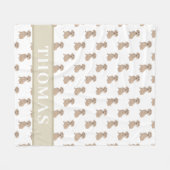 Couverture Polaire Dachshund personnalisé (poil lisse, rouge) (Devant (Horizontal))