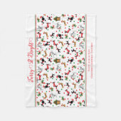 Couverture Polaire Dachshund Poodle Chien Furry brillant Noël (Devant)