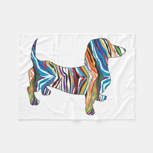 Couverture Polaire Dachshund psychédélique (Devant (Horizontal))