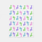 Couverture Polaire Dachshund rose violet bleu bleu vert pastels couve (Devant)