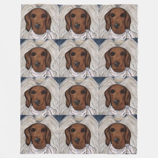 Couverture Polaire Dachshund Rouge (Devant)