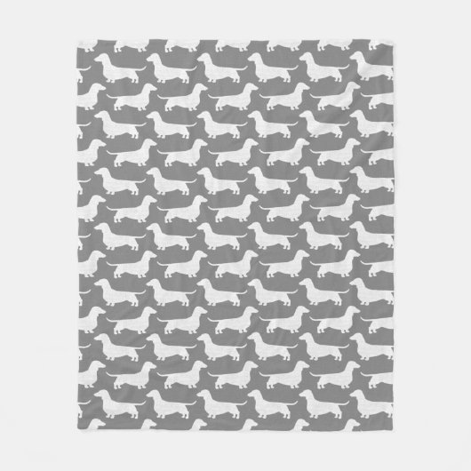 Couverture Polaire Dachshund Silhouettes Motif Wiener Chiens Doxies F (Devant)