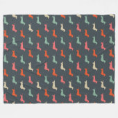 Couverture Polaire Dachshund Silhouettes Wiener Amoureux des chiens (Devant (Horizontal))