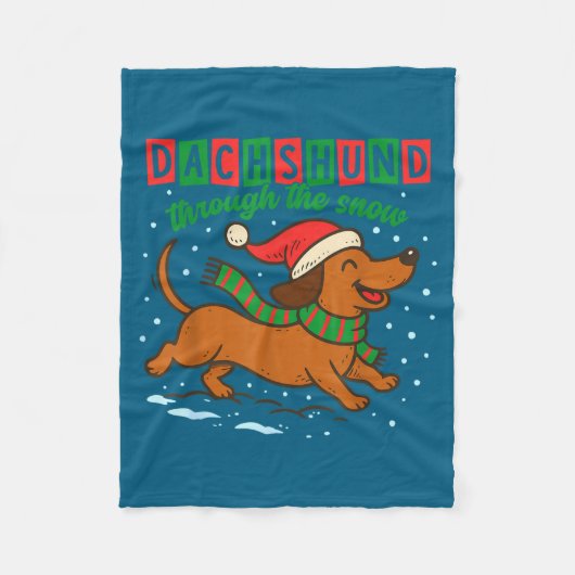 Couverture Polaire Dachshund Through The Snow Funny Christmas Wiener  (Devant)