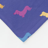 Couverture Polaire Dachshunds colorés bleu Motif (Coin)