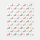 Couverture Polaire Dachshunds dans le Motif des pulls de Noël (Devant)