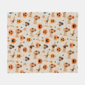 Couverture Polaire Dachshunds en Halloween Costumes Motif (Devant (Horizontal))