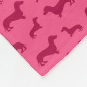 Couverture Polaire Dachshunts rose nom personnalisé (Coin)