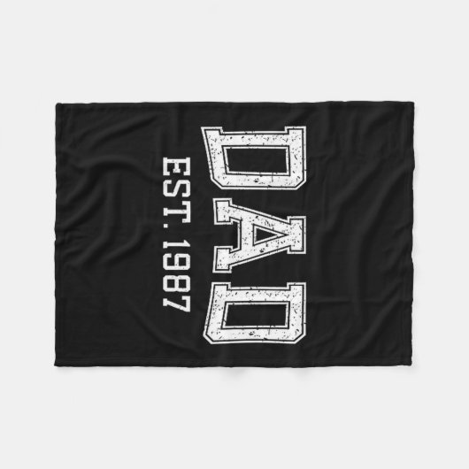 Couverture Polaire Dad Est 1987 Dad D Fathers Day Ized  (Devant (Horizontal))