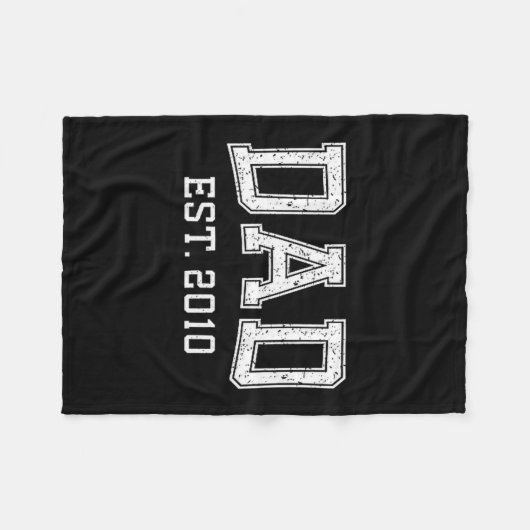 Couverture Polaire Dad Est 2010 Dad D Fathers Day Ized  (Devant (Horizontal))