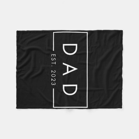 Couverture Polaire Dad Est 2023 First Fathers Day 2023 New Dad Birthd (Devant (Horizontal))