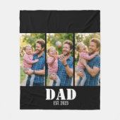 Couverture Polaire Dad Established 3-Photo Bold White & Black Modern (Devant)