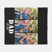 Couverture Polaire Dad Established 3-Photo Bold White & Black Modern (Devant (Horizontal))