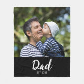 Couverture Polaire Dad Established Black Modern Script Photo  (Devant)
