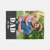 Couverture Polaire Dad Established Simple Bold White Text and Photo (Devant (Horizontal))