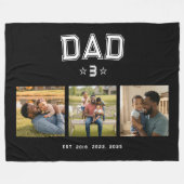 Couverture Polaire Dad Established Years Bold Black 3 Photo (Devant (Horizontal))
