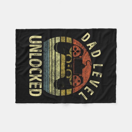 Couverture Polaire Dad Level Unlocked, Gaming Dad Video Gamer Dad, Fu (Devant (Horizontal))