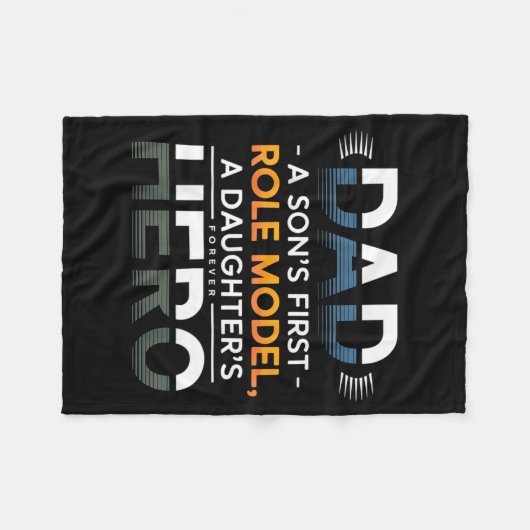 Couverture Polaire Dad Son Role Model Daughter Hero Quote (Devant (Horizontal))