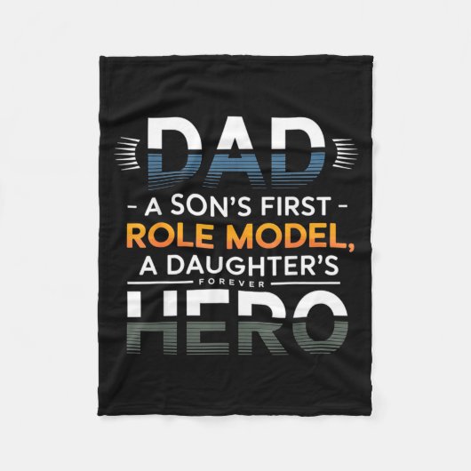 Couverture Polaire Dad Son Role Model Daughter Hero Quote (Devant)
